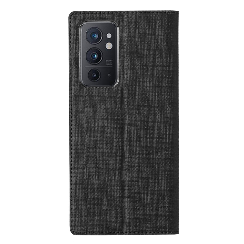 Serie VILI DMX Case di Buste Per Telefonia Mobile Anti-scratch Copertina Per Telefono Chiuso in Pelle Per OnePlus 9RT 5G - Nero