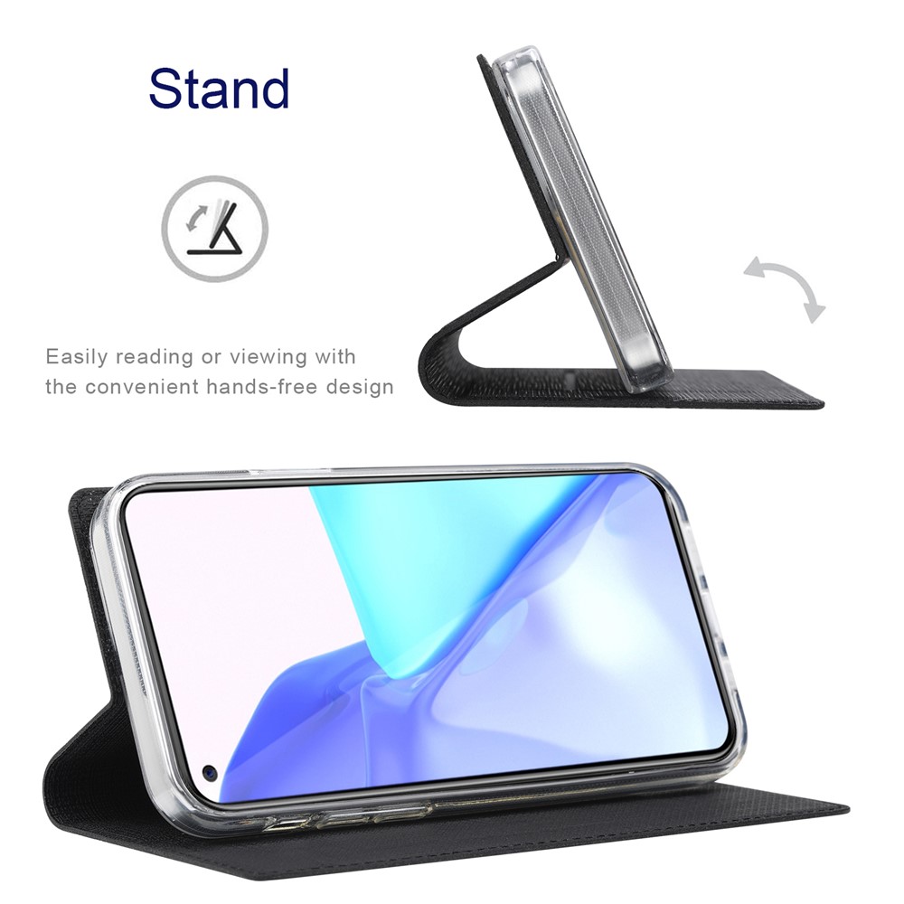 VILI DMX Series Anti-scratch Mobile Phone Bag Case PU Leather Stand Auto Magnetic Closed Phone Cover for OnePlus 9RT 5G - Black-5