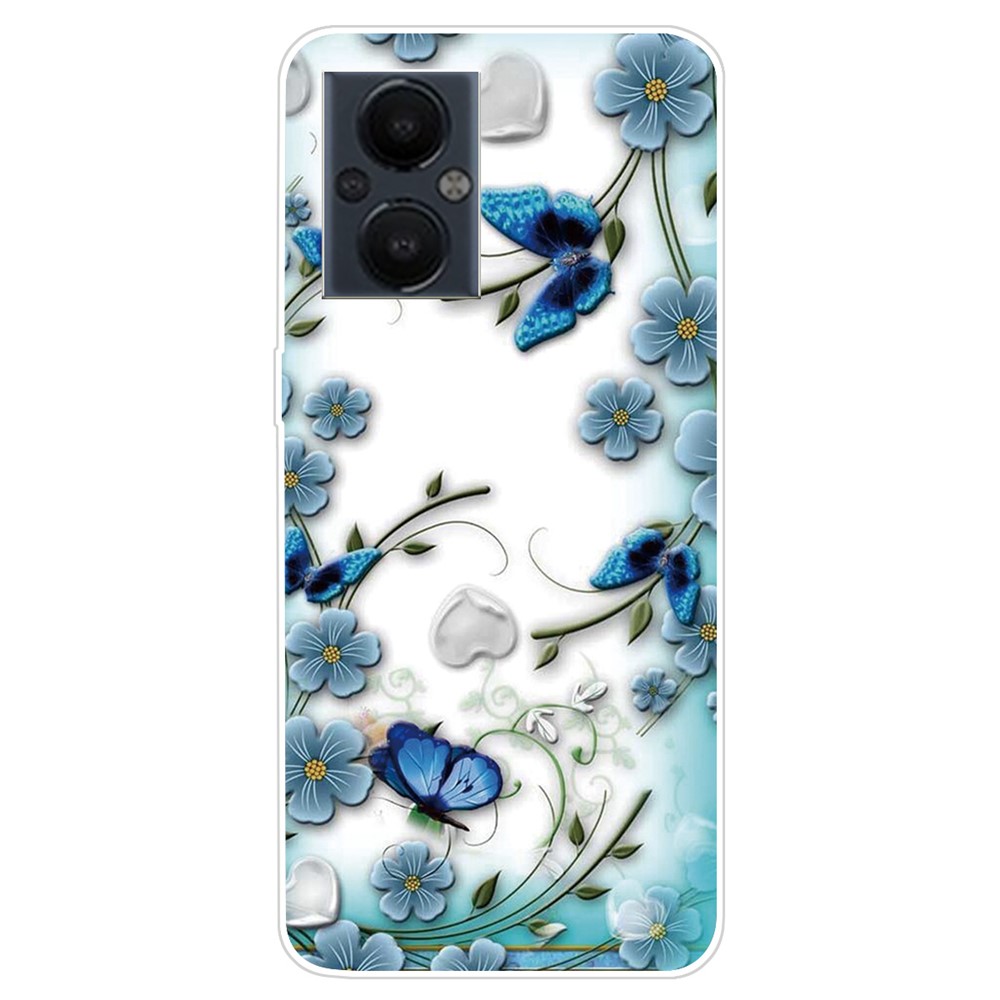 Pattern Printing Soft TPU Phone Case Shockproof Protective Cover for OnePlus Nord N20 5G - Butterflies and Flowers-1