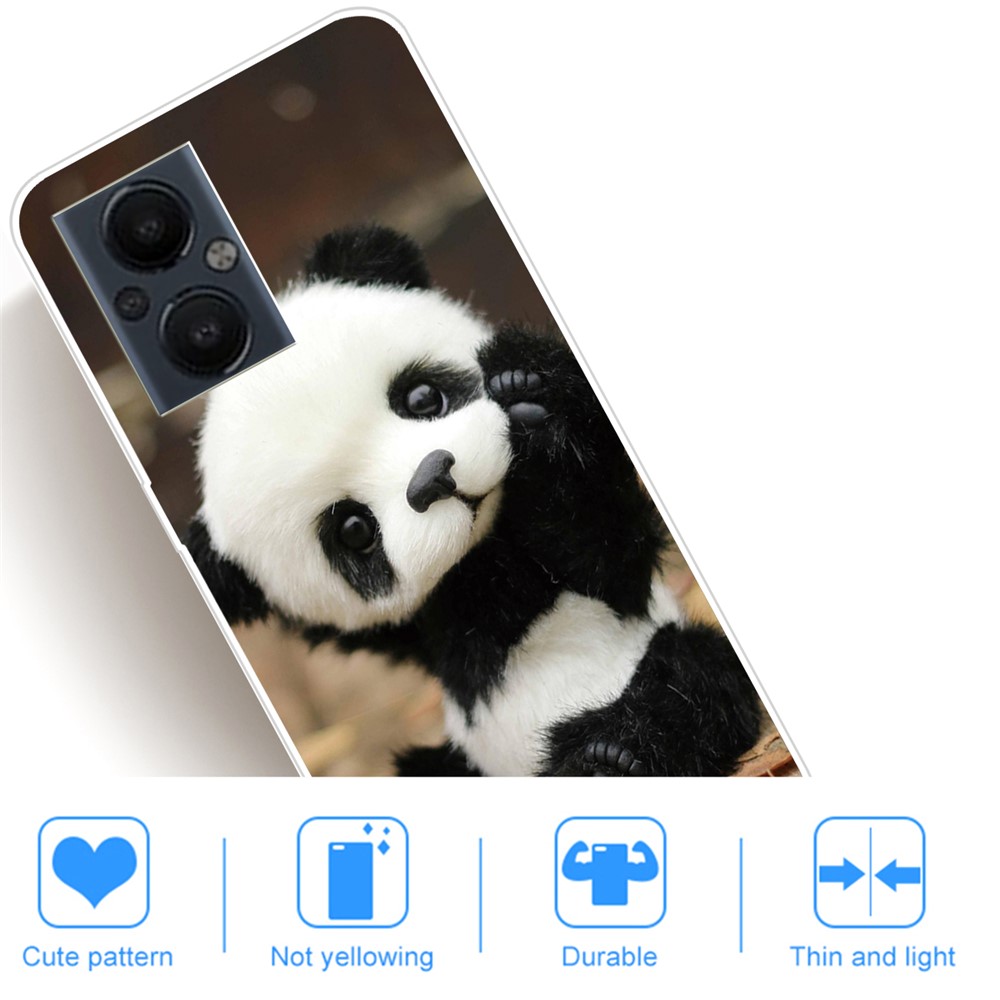 Anti-Scratch Stylish Pattern Printing Flexible Soft Slim TPU Phone Case for OnePlus Nord N20 5G - Panda-3