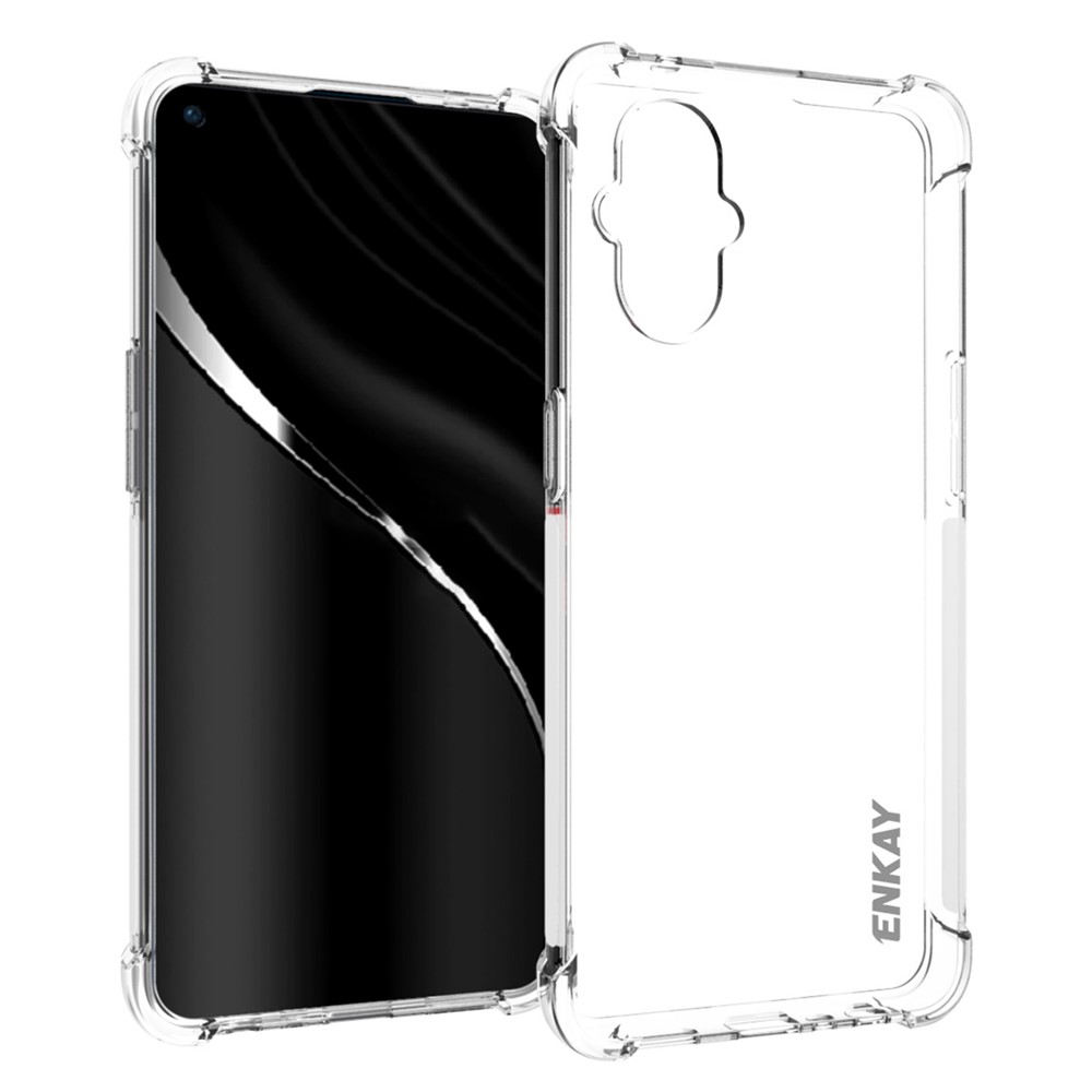 ENKAY Enhanced Four Corner Anti-slip Side Strip Transparent TPU Cover Case for OnePlus Nord N20 5G-1