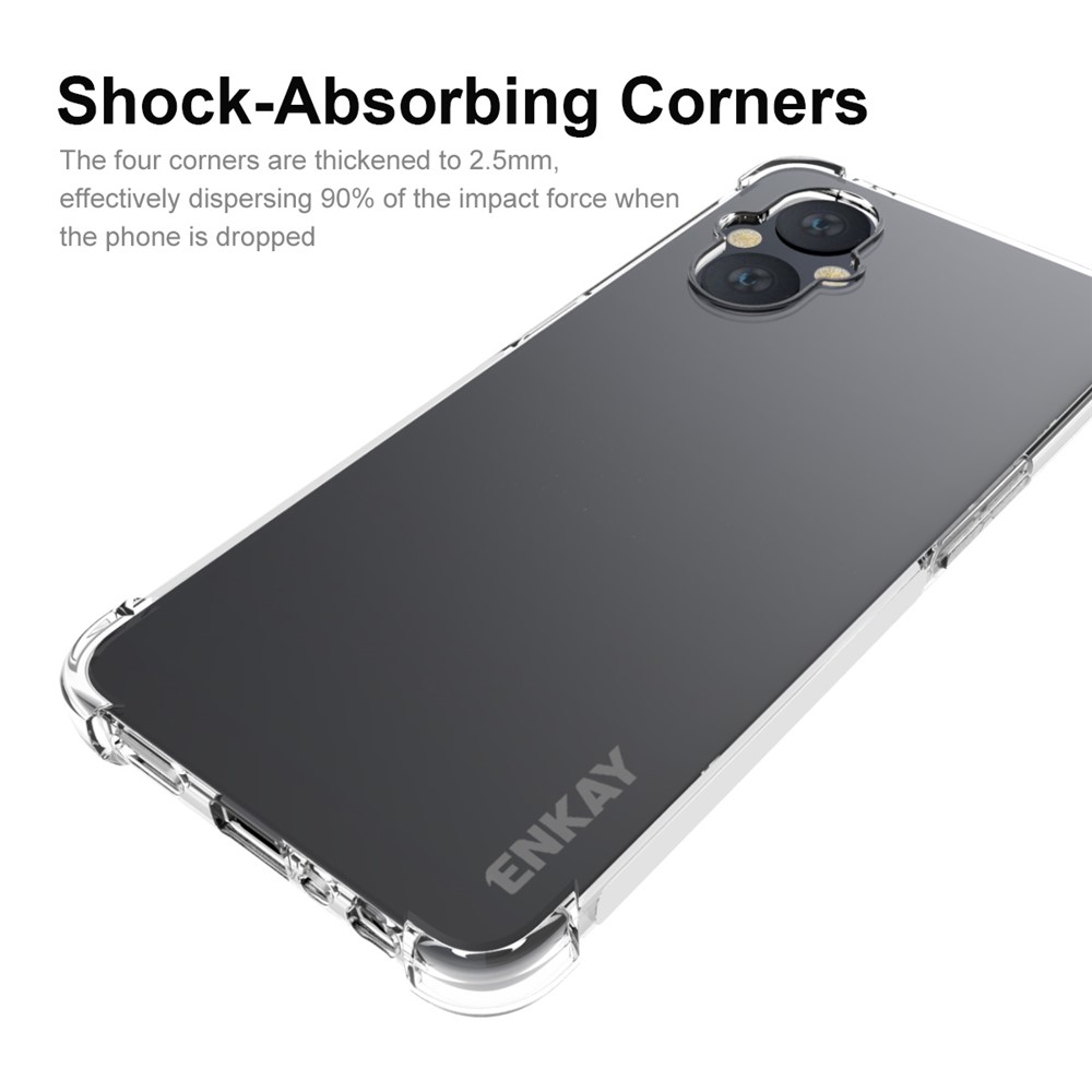 ENKAY Enhanced Four Corner Anti-slip Side Strip Transparent TPU Cover Case for OnePlus Nord N20 5G-2