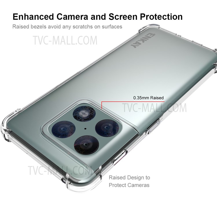 ENKAY Drop-resistant Ultra Clear Anti-slip Side Strip TPU Cover Case for OnePlus Nord N10 5G-3