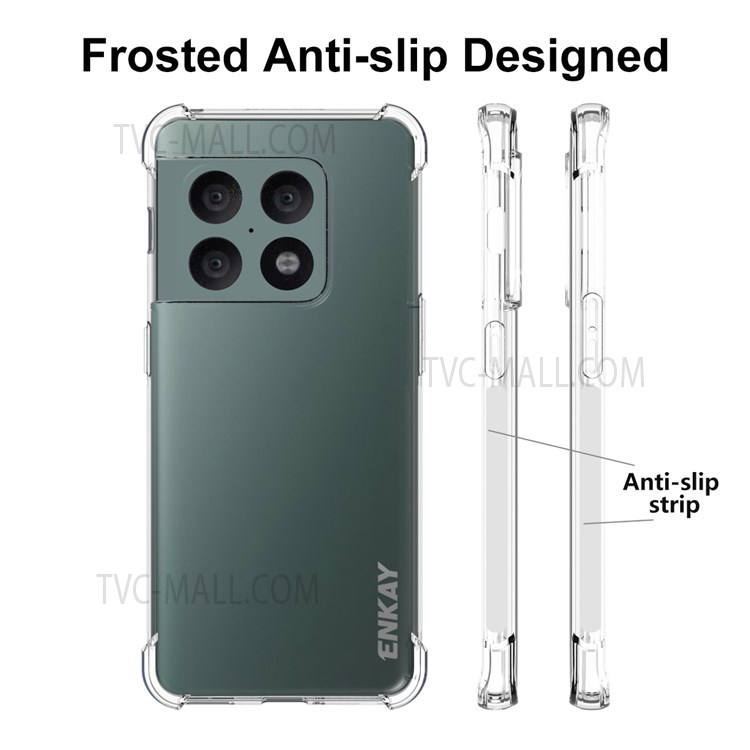ENKAY Drop-resistant Ultra Clear Anti-slip Side Strip TPU Cover Case for OnePlus Nord N10 5G-4