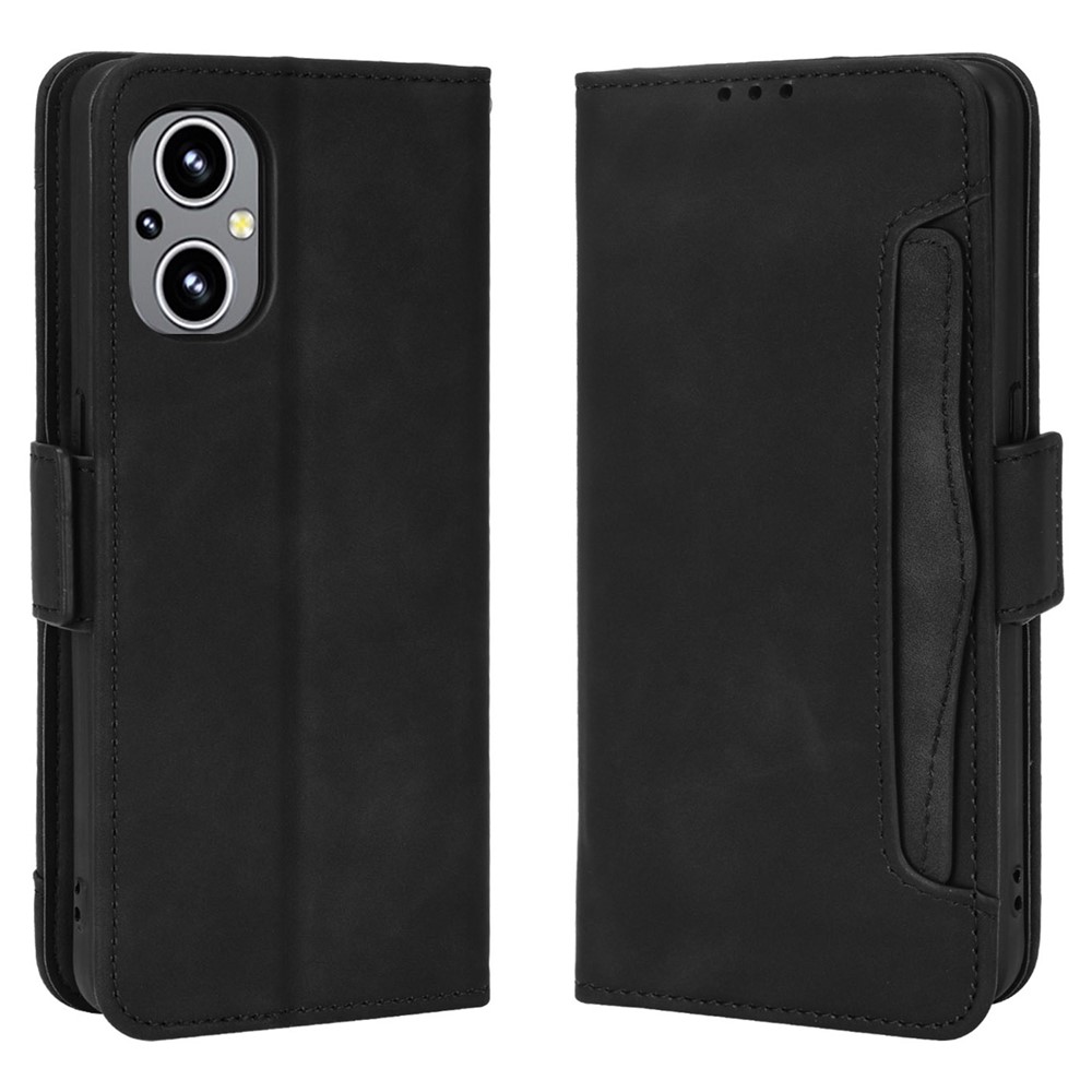 Multiple Card Slot PU Leather + TPU Full Protection Phone Cover with Stand Cash Pocket for OnePlus Nord N20 5G - Black-1