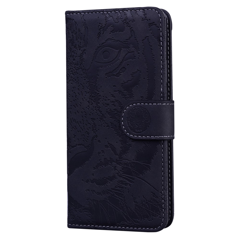 Anti-fingerprint Smartphone Shell Imprinting Tiger Pattern Flip Leather Case Protective Phone Cover Supporting Stand Wallet for OnePlus Nord N20 5G - Black-3