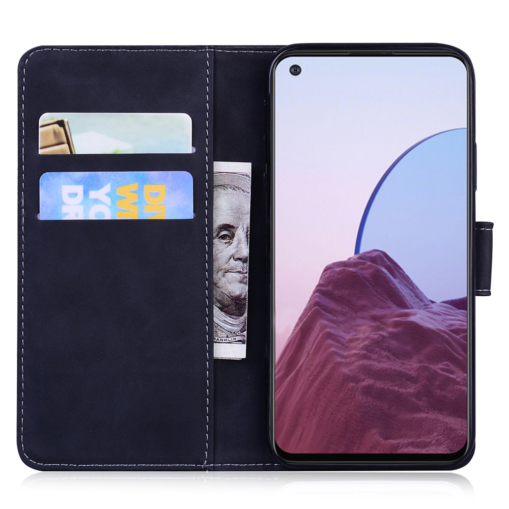 Anti-fingerprint Smartphone Shell Imprinting Tiger Pattern Flip Leather Case Protective Phone Cover Supporting Stand Wallet for OnePlus Nord N20 5G - Black-5
