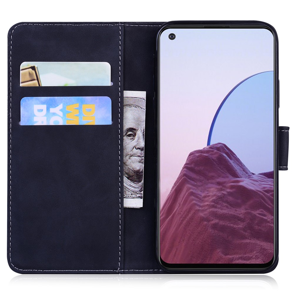 Solid Color Design Tiger Pattern Imprinted PU Leather Wallet Stand Full-Protection Phone Shell for OnePlus 10 Pro 5G - Black-5