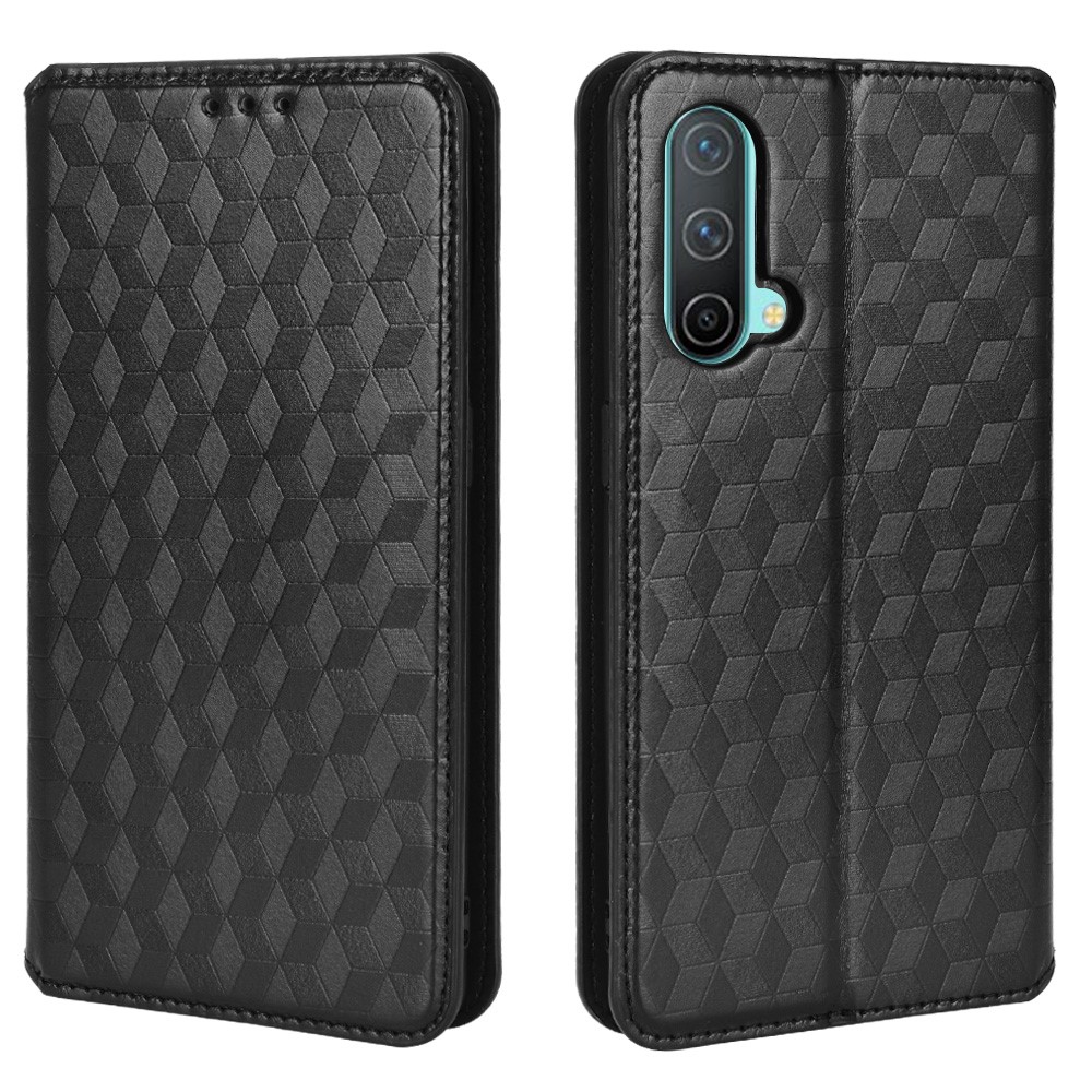 For OnePlus Nord CE 5G Strong Magnetic Good Protection Phone Cover Imprinted Pattern Cell Phone Case PU Leather + TPU Phone Case with Stand Wallet - Black-1