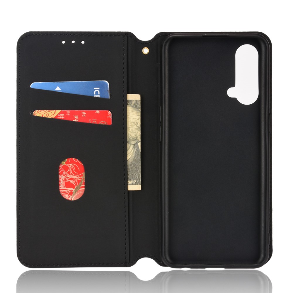 For OnePlus Nord CE 5G Strong Magnetic Good Protection Phone Cover Imprinted Pattern Cell Phone Case PU Leather + TPU Phone Case with Stand Wallet - Black-8