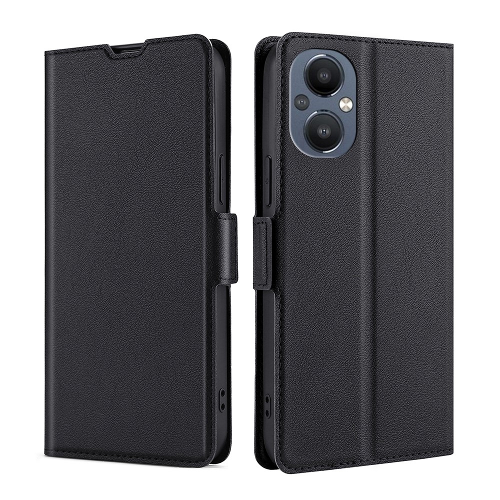 Scratch-resistant Well-protected Card Slot Design Side Magnetic Closure PU Leather Phone Case with Stand for OnePlus Nord N20 5G - Black-1
