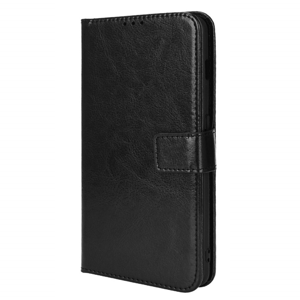 Crazy Horse Texture Stand Wallet PU Leather + TPU Case Full Protection Phone Cover for OnePlus 10 Pro 5G - Black-2