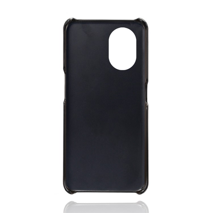 For OnePlus Nord N20 5G / Oppo Reno7 Z Protection Phone Cover PU Leather Coated Hard PC Double Anti-scratch Card Holder Design Cell Phone Case - Black-3