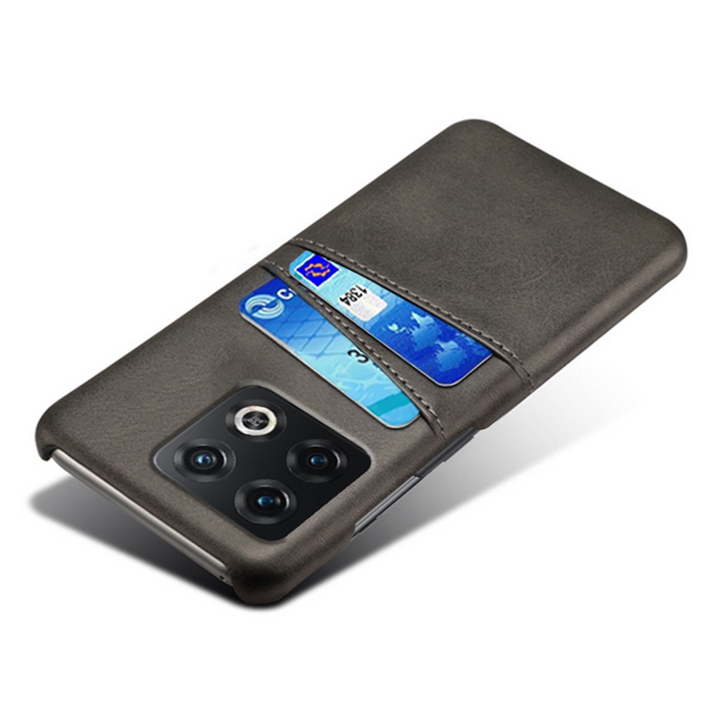 For OnePlus 10 Pro 5G PU Leather Coated Hard PC Double Protection Cover Anti-scratch Card Holder Design Cell Phone Case - Black-3