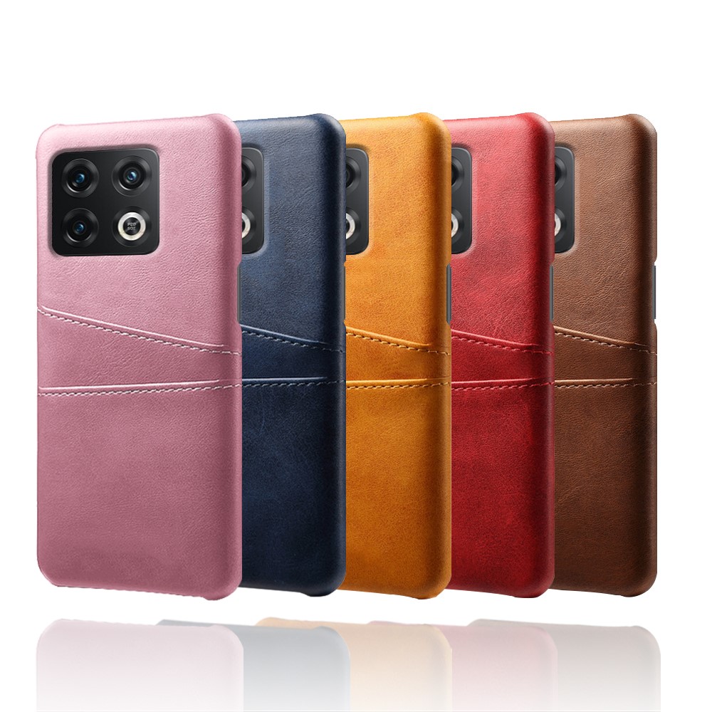 For OnePlus 10 Pro 5G PU Leather Coated Hard PC Double Protection Cover Anti-scratch Card Holder Design Cell Phone Case - Black-6