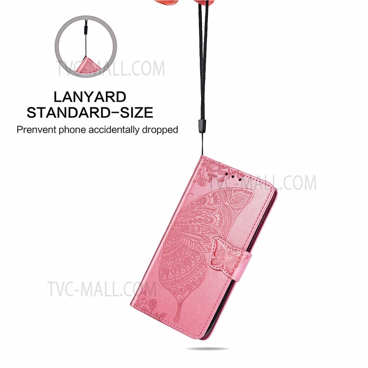 For OnePlus Nord N20 5G Butterfly Flower Imprinted PU Leather Wallet Phone Case Magnetic Clasp Stand Cover - Pink-7