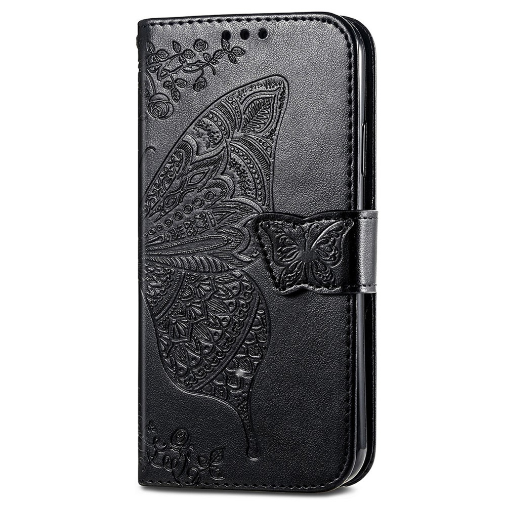 For OnePlus 10 Pro 5G Imprinting Butterfly Flower Protector Shockproof Stand Wallet PU Leather Phone Case - Black-2