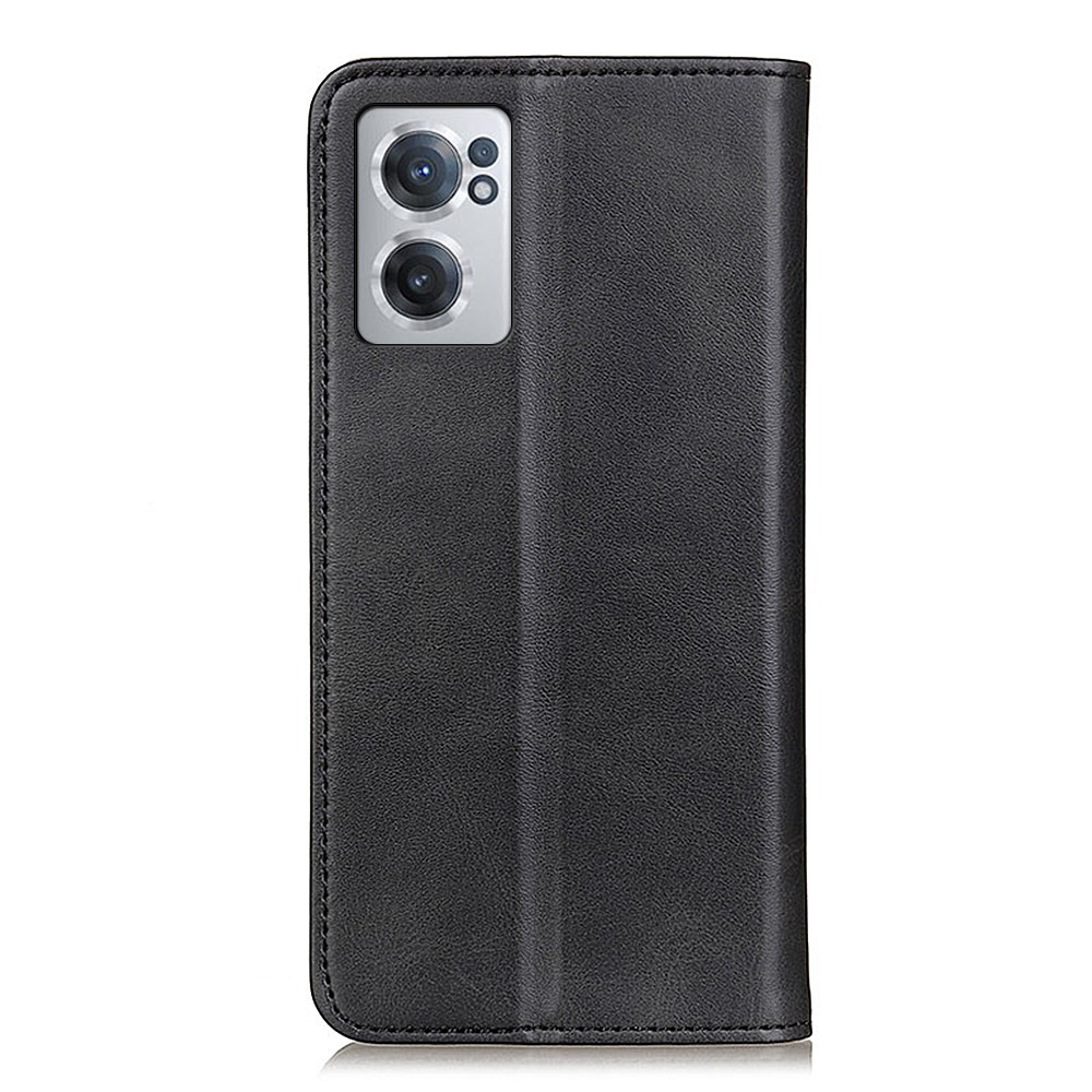 For OnePlus Nord CE 2 5G Split Leather Magnetic Auto-absorbed Case Shockproof Wallet Stand Phone Cover - Black-3