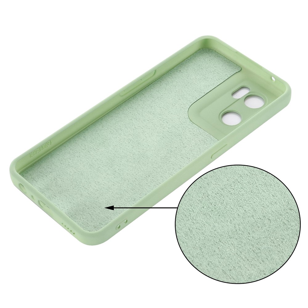 For OnePlus Nord CE 2 5G Smooth Touch Liquid Silicone Phone Case Microfiber Lining Cushion Protective Cover with Strap - Green-2