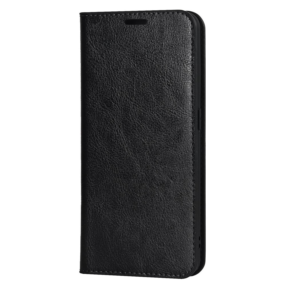 For OnePlus Nord CE 2 5G Genuine Leather Crazy Horse Texture Case Magnetic Auto Closing Viewing Stand Wallet Flip Folio Cover - Black-7