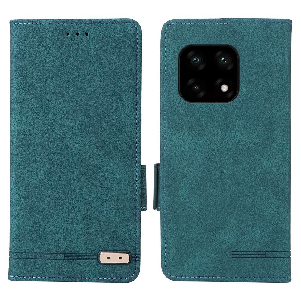 PU Leather Phone Case for OnePlus 10 Pro, Hardware Design Wallet Stand Inner TPU Protective Cover - Blue-1