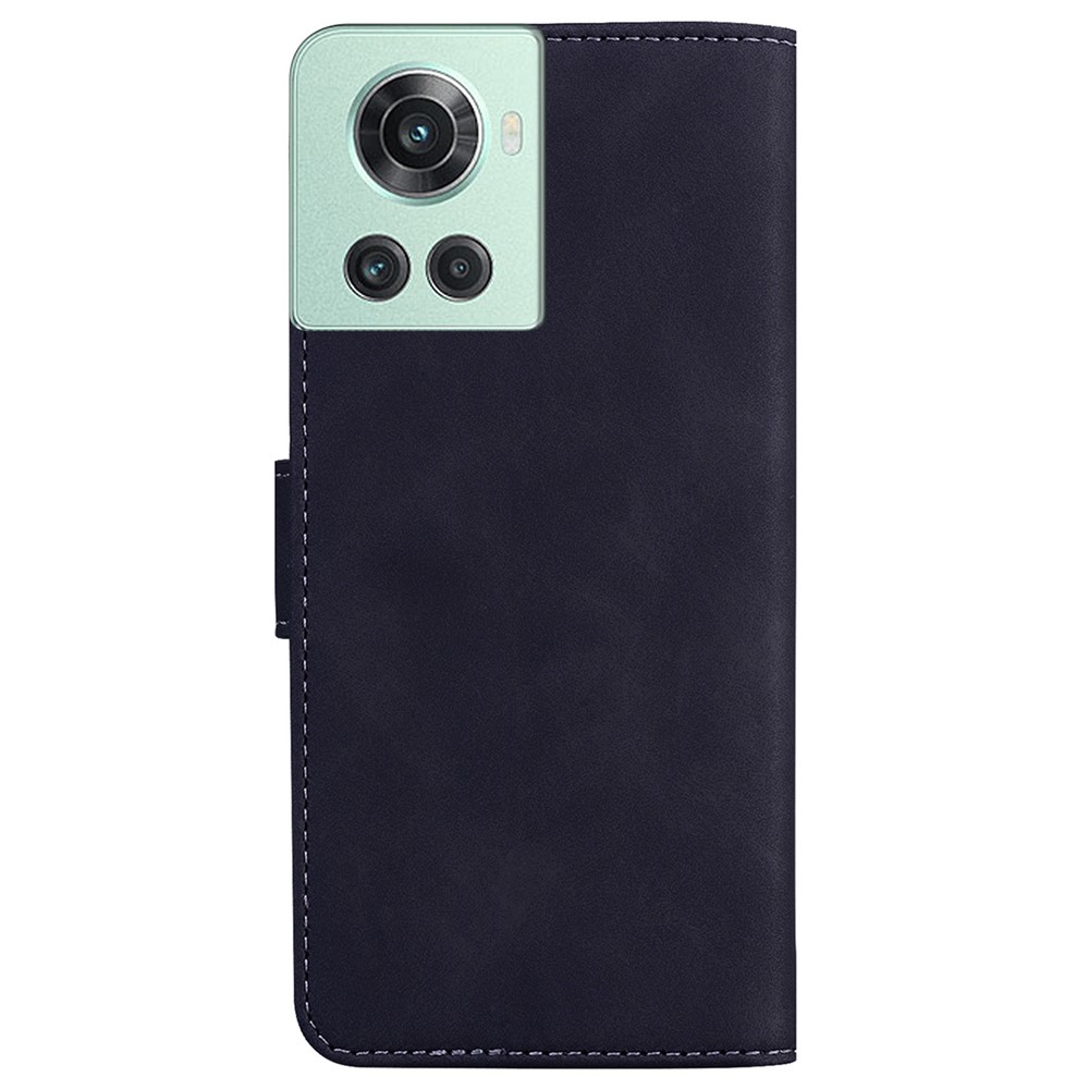 For OnePlus 10R 5G/Ace 5G Skin-touch Feeling Leather Wallet Case Butterfly Pattern Printing Stand Magnetic Clasp Protective Cover - Black-8