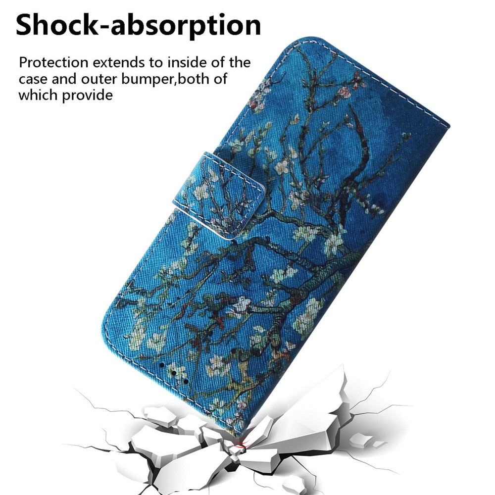 For OnePlus 10R 5G/Ace 5G PU Leather Book Case Magnetic Closure Pattern Printing Wallet Flip Stand Cover - Apricot Flowers-5