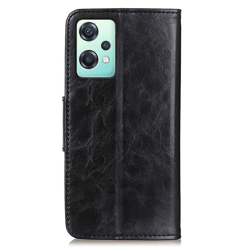For OnePlus Nord CE 2 Lite 5G Crazy Horse Texture Split Leather Book Case Wallet Style Stand Magnetic Closure Flip Cover - Black-7
