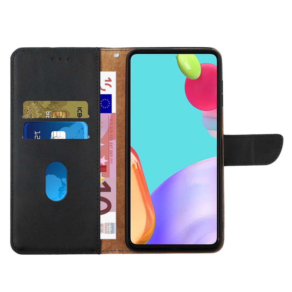 For OnePlus Nord 2T 5G Genuine Leather Case Nappa Texture Stand Wallet Style Shockproof TPU Full Protection Magnetic Cover - Black-2