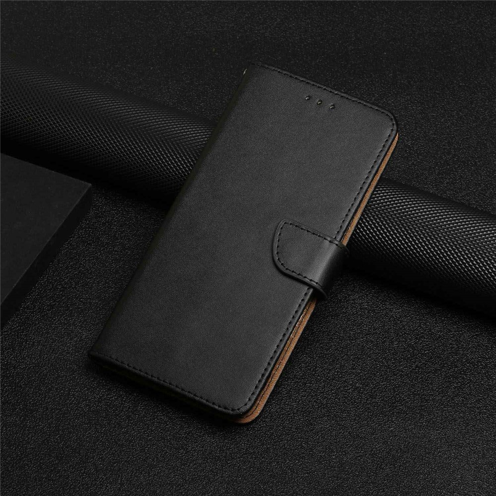 For OnePlus Nord 2T 5G Genuine Leather Case Nappa Texture Stand Wallet Style Shockproof TPU Full Protection Magnetic Cover - Black-7
