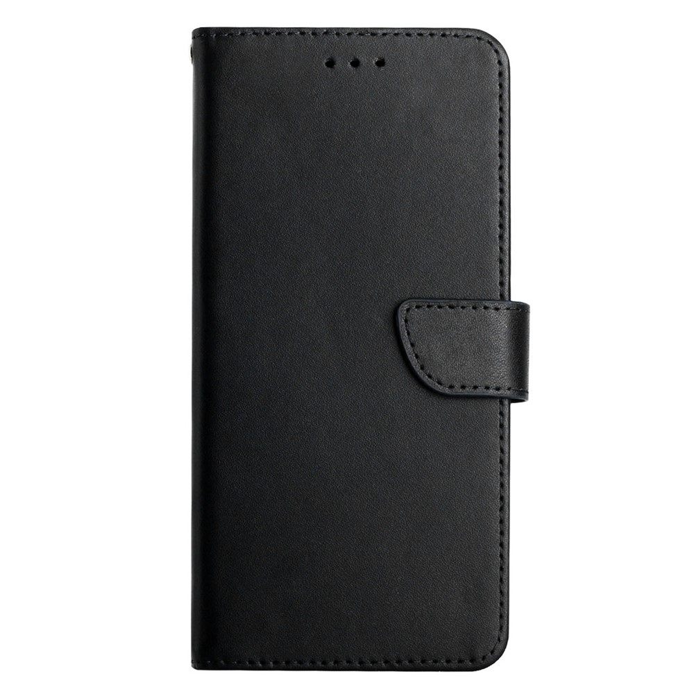 For OnePlus Nord 2T 5G Genuine Leather Case Nappa Texture Stand Wallet Style Shockproof TPU Full Protection Magnetic Cover - Black-8