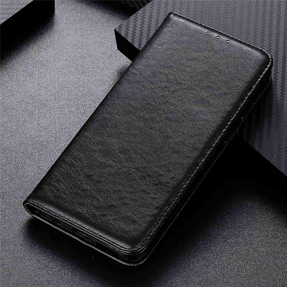 For OnePlus Nord 2T 5G Magnetic Absorption PU Leather Stand Flip Cover Crazy Horse Texture Full Body Shockproof TPU Wallet Phone Case - Black-6