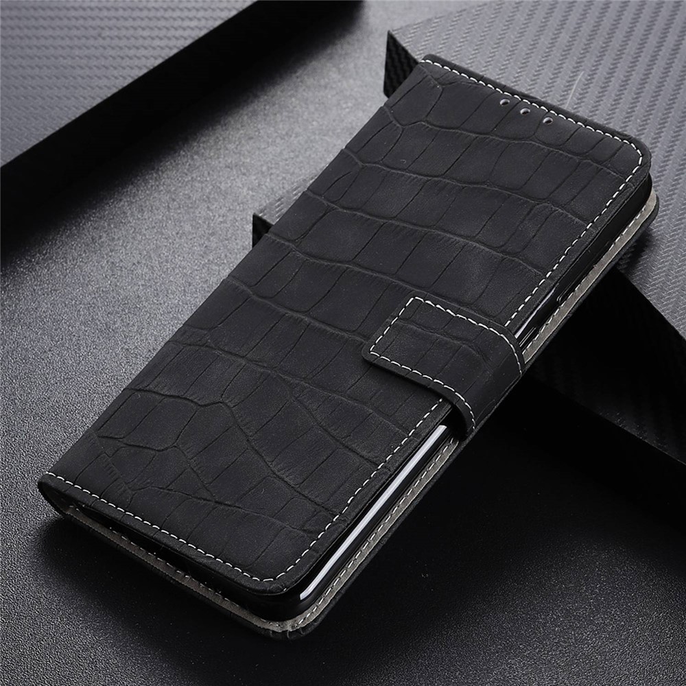 For OnePlus Nord 2T 5G PU Leather Full Body Protective Wallet Case Crocodile Texture Stand Magnetic Closure Flip Folio Book Cover - Black-6