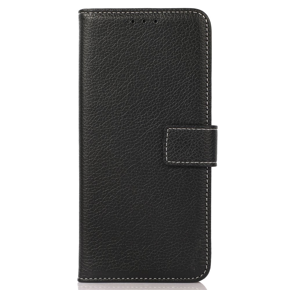 For OnePlus Nord 2T 5G Litchi Texture PU Leather Wallet Case Stand Magnetic Closure Shockproof Anti-Impact Flip Cover - Black-7