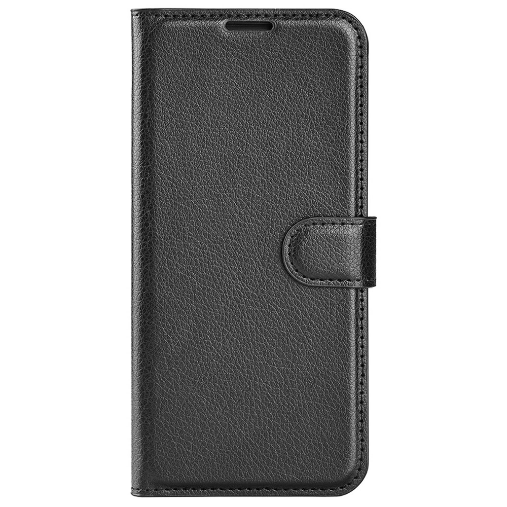 Litchi Texture Case for OnePlus Nord 2T 5G, Scratch-resistant Anti-drop Stand PU Leather Wallet Protective Phone Cover - Black-13