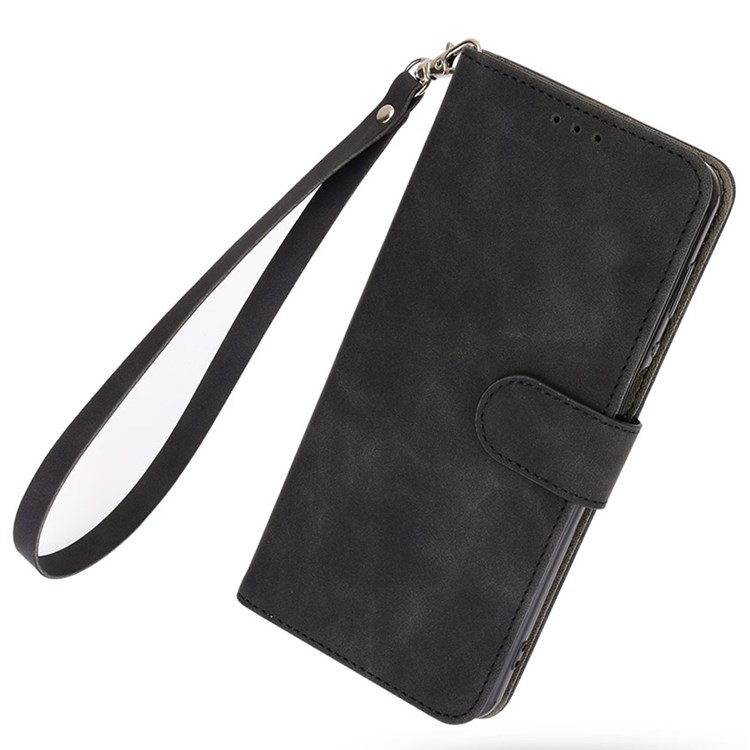 For OnePlus Ace 5G/10R 5G Full Coverage PU Leather Wallet Case Stand Magnetic Closure Skin-touch Feeling Shockproof Flip Cover with Card Holder - Black-4