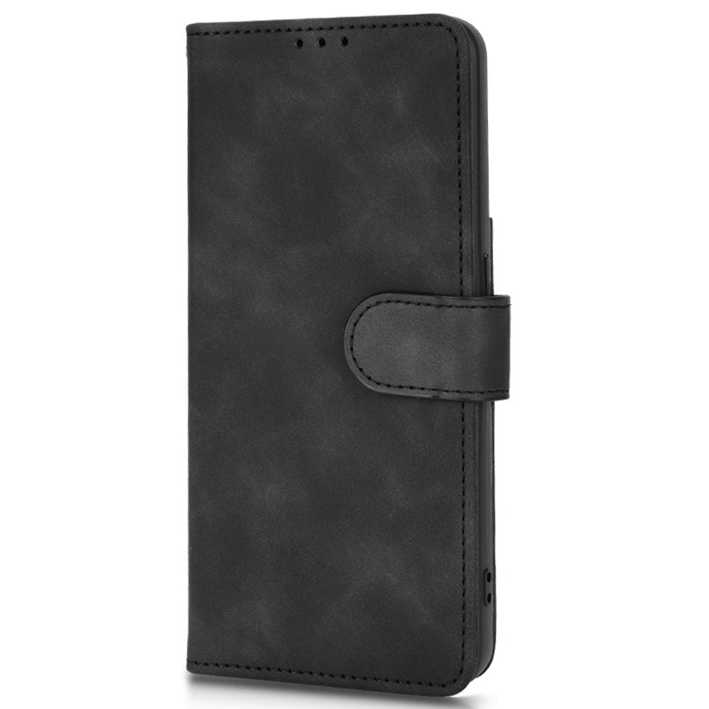 For OnePlus Ace 5G/10R 5G Full Coverage PU Leather Wallet Case Stand Magnetic Closure Skin-touch Feeling Shockproof Flip Cover with Card Holder - Black-6