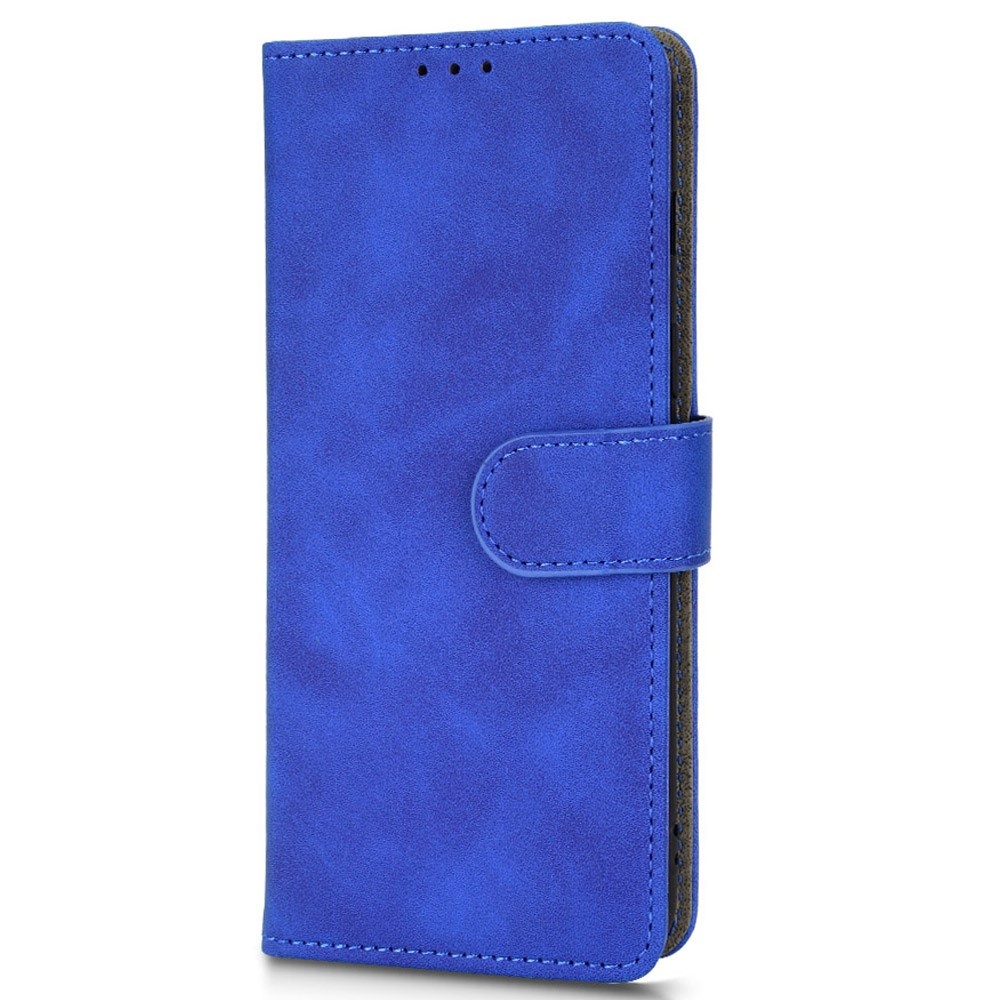 For OnePlus Nord 2T 5G Anti-fall Flip Case Wallet Skin-touch Feeling PU Leather Magnetic Cellphone Case Stand with Wrist Strap - Blue-6