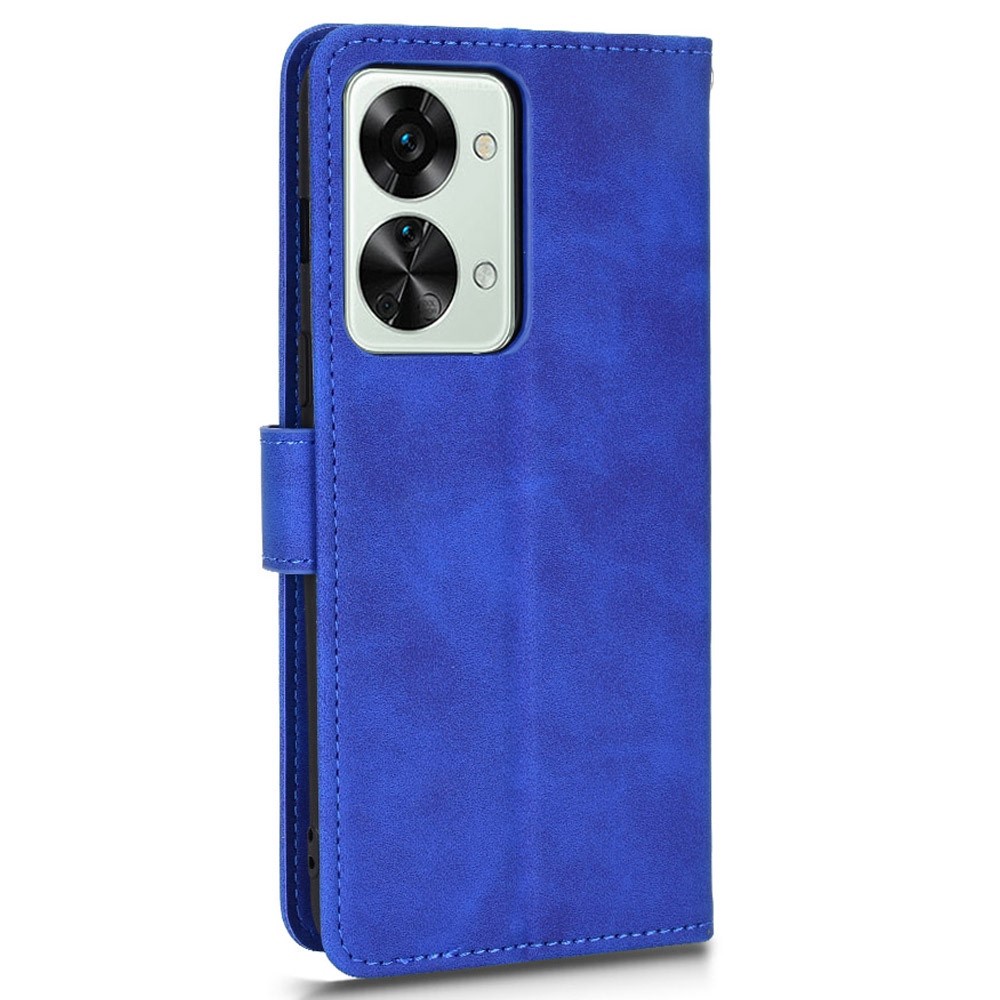 For OnePlus Nord 2T 5G Anti-fall Flip Case Wallet Skin-touch Feeling PU Leather Magnetic Cellphone Case Stand with Wrist Strap - Blue-7