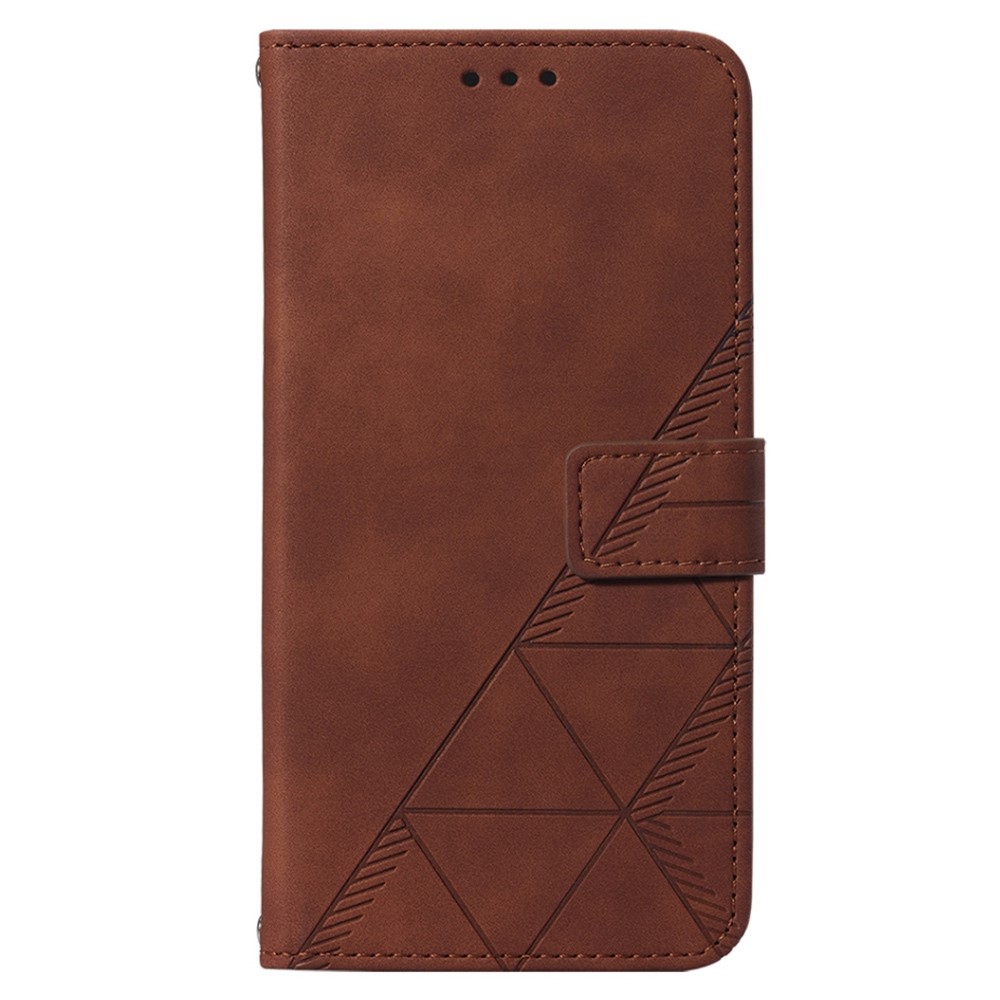For OnePlus Nord CE 2 Lite 5G YB Imprinting Series-1 Lines Imprinted Stand Wallet PU Leather Folio Flip Phone Case with Strap - Brown-8