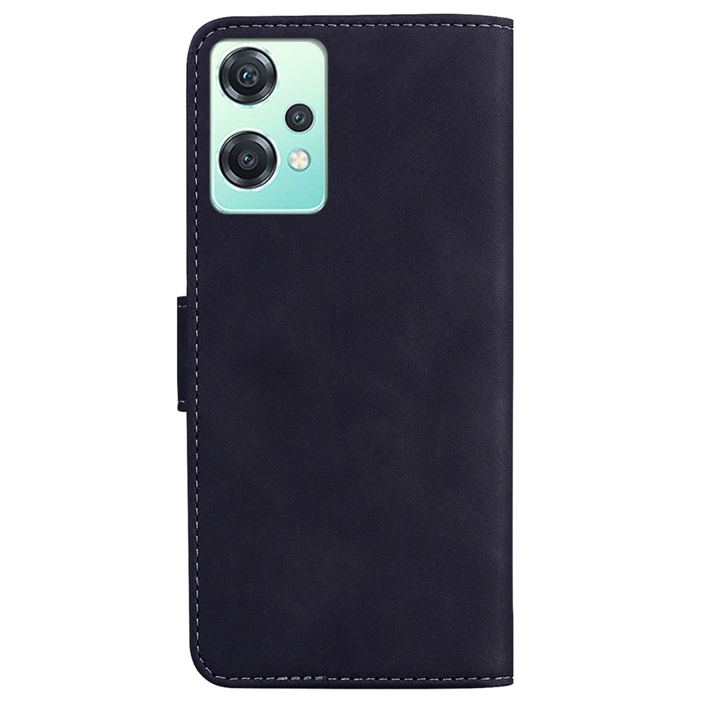 For OnePlus Nord CE 2 Lite 5G Solid Color Anti-fall Leather Wallet Case Viewing Stand Protective Phone Cover - Black-7