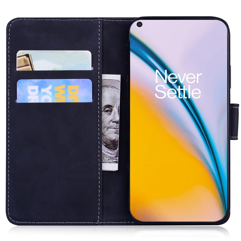 For OnePlus Nord CE 2 Lite 5G Butterfly Pattern Printing Phone Case Skin-touch PU Leather Flip Stand Magnetic Book Wallet Cover - Black-2