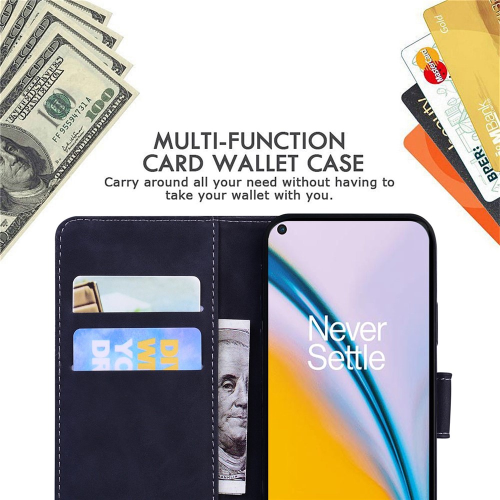 For OnePlus Nord CE 2 Lite 5G Butterfly Pattern Printing Phone Case Skin-touch PU Leather Flip Stand Magnetic Book Wallet Cover - Black-4