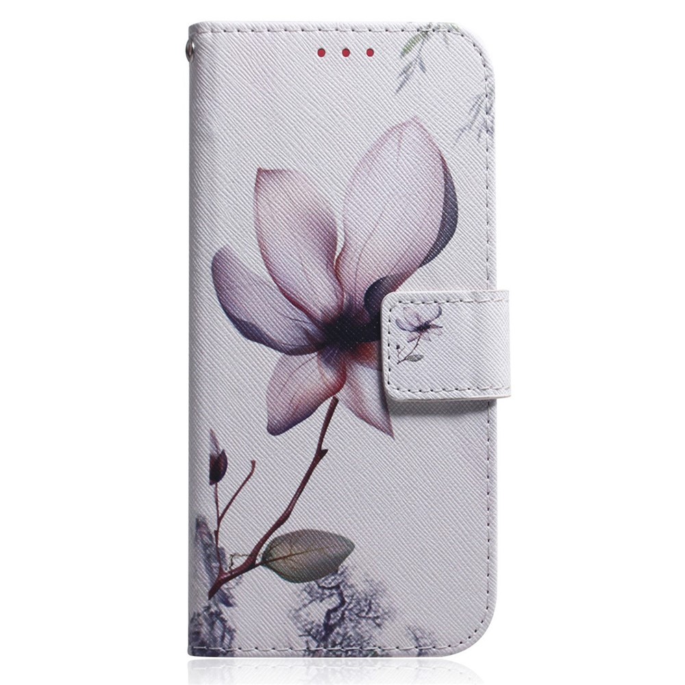 For OnePlus Nord CE 2 Lite 5G PU Leather Book Case Anti-drop Pattern Printing Wallet Stand Magnetic Cover with Strap - Pink Flower-6