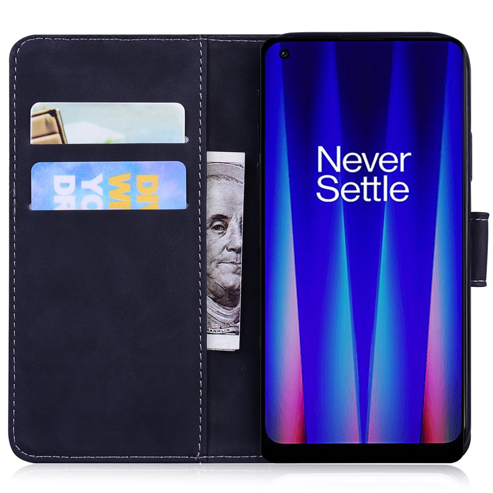 Tiger Pattern Imprinted Phone Case for OnePlus Nord 2T 5G, Stand Wallet PU Leather Protective Cover - Black-3