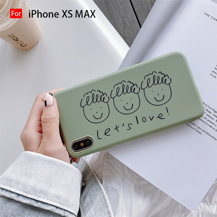 

Милый Мальчик И Девочка С Рисунком Мягкий Чехол Для Телефона ТПУ Для Iphone XS Макс 6,5 Дюйма - Зеленый, iPhone XS Max 6.5 inch