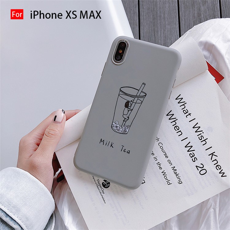 Milk Tea Candy Color TPU Phone Cover Case for iTPU Phone XS Max - Grey-1