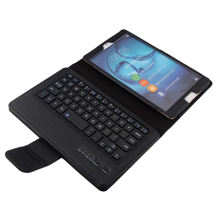 Detachable Leather Bluetooth Keyboard Cover Case with Stand for Huawei MediaPad M3 8.4 - Black-4