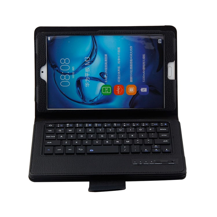Detachable Leather Bluetooth Keyboard Cover Case with Stand for Huawei MediaPad M3 8.4 - Black-6