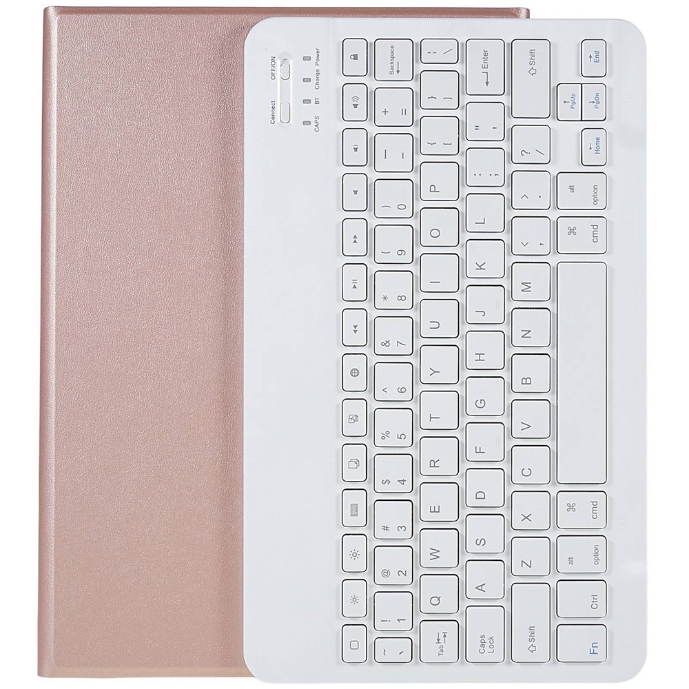 Caso De Soporte De Cuero De 9.7 Pulgadas + Teclado Bluetooth Para IPad 9.7 (2017) / Pro 9.7 / IPad Air 2 / Air - Color De Oro Rosa